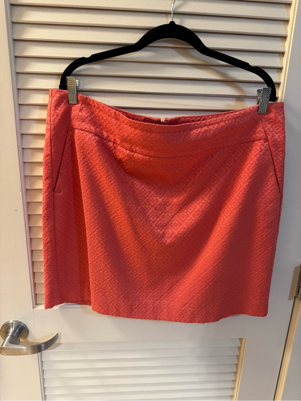 Ann Taylor Coral Textured Mini Skirt